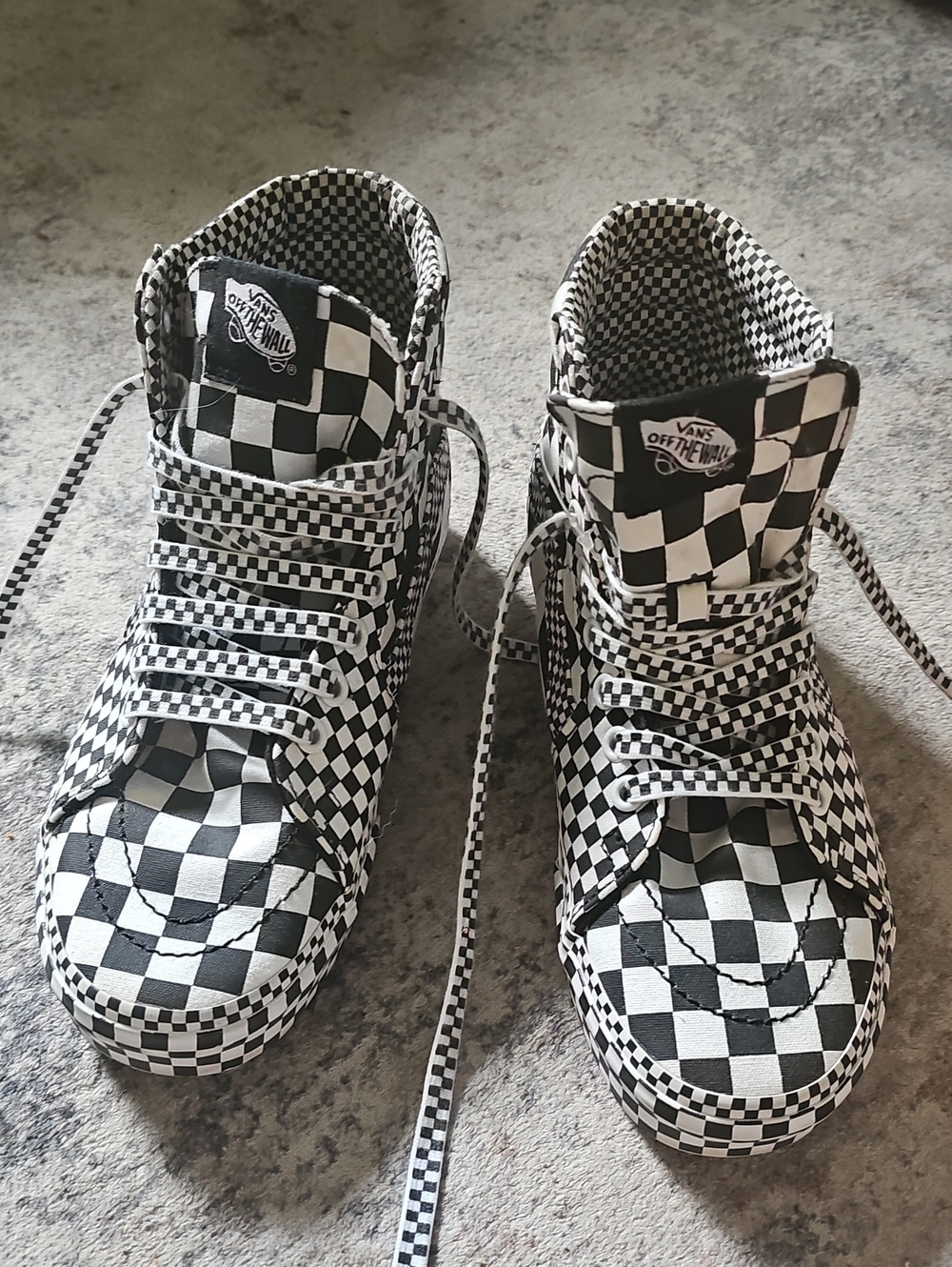 Vans Kids Checkerboard High-Top Sneakers - Black & White